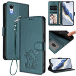엠보싱 하트 고양이 가죽 휴대폰 케이스와 손 스트랩, iPhone XR용, iPhone XS Max용, iPhone 7 Plus / 8 Plus용
