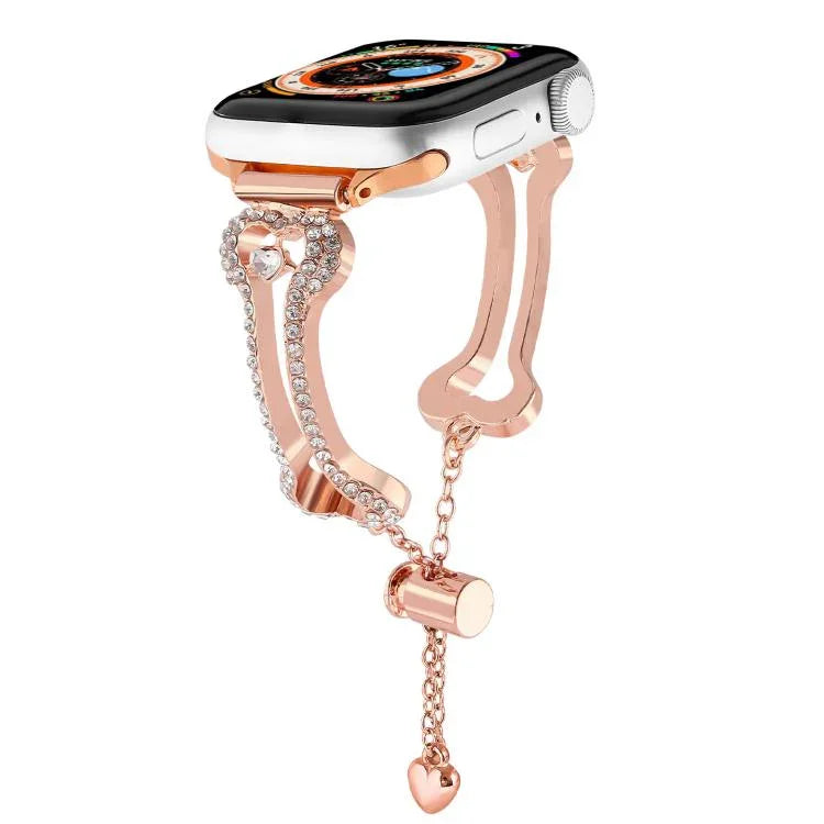 본 체인 모양 다이아몬드 메탈 시계줄, 애플 워치 46mm / 49mm / 45mm / 44mm용, 애플 워치 42mm / 41mm / 40mm / 38mm용