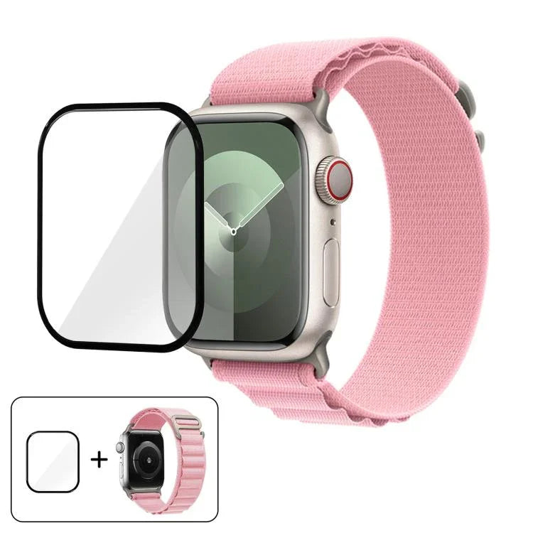 Buckle Loop Nylon Watch Band with 3D Curved Film, For Apple Watch Series 44mm