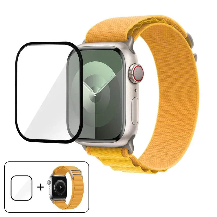 Buckle Loop Nylon Watch Band with 3D Curved Film, For Apple Watch Series 44mm