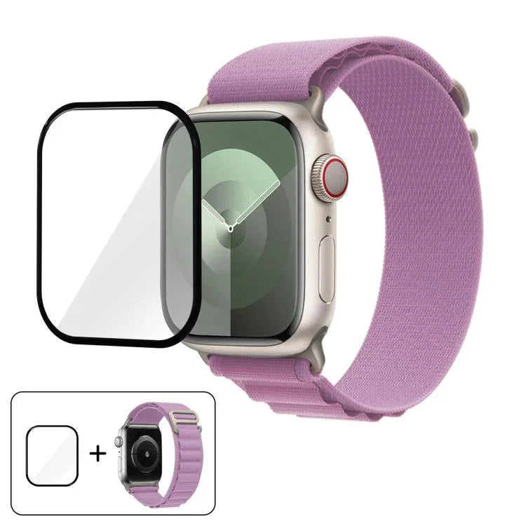 Buckle Loop Nylon Watch Band with 3D Curved Film, For Apple Watch Series 44mm