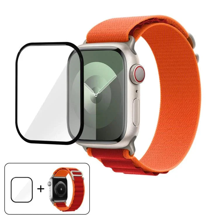 3D 곡면 필름이 적용된 버클 루프 나일론 시계줄, 애플 워치 시리즈 41mm용