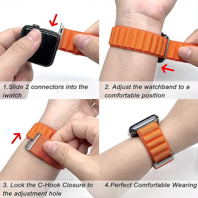 Buckle Loop Nylon Watch Band with 3D Curved Film, For Apple Watch Series 44mm