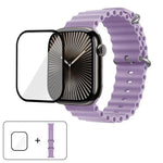 3D 곡면 필름이 적용된 오션 실리콘 시계줄, 애플 워치 시리즈 41mm용, 애플 워치 시리즈 38mm용, 애플 워치 시리즈 42mm용