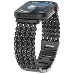 xDfind 헤링본 꼬임 스테인리스 스틸 시계줄, 애플 워치 42 / 44 / 45 / 46 / 49mm용, 애플 워치 38 / 40 / 41 / S10 42mm용