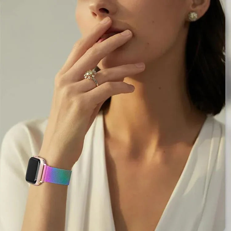 Milanese Stainless Steel Watch Band with 3D Curved Film, For Apple Watch Series 10 46mm, For Apple Watch Series 10 42mm, For Apple Watch Series 44mm