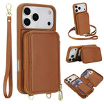 크로스바디 지퍼 RFID 카드 가방 휴대폰 케이스, 아이폰 17 프로 맥스용, 아이폰 17 프로용, 아이폰 에어용, 아이폰 15 프로 맥스용, 아이폰 15 프로용, 아이폰 15 플러스 / 14 플러스용