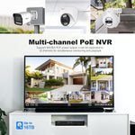 SriHome NVS005-POE065 3MP HD 4채널 POE 카메라 네트워크 비디오 녹화기 키트, 3MP 4채널