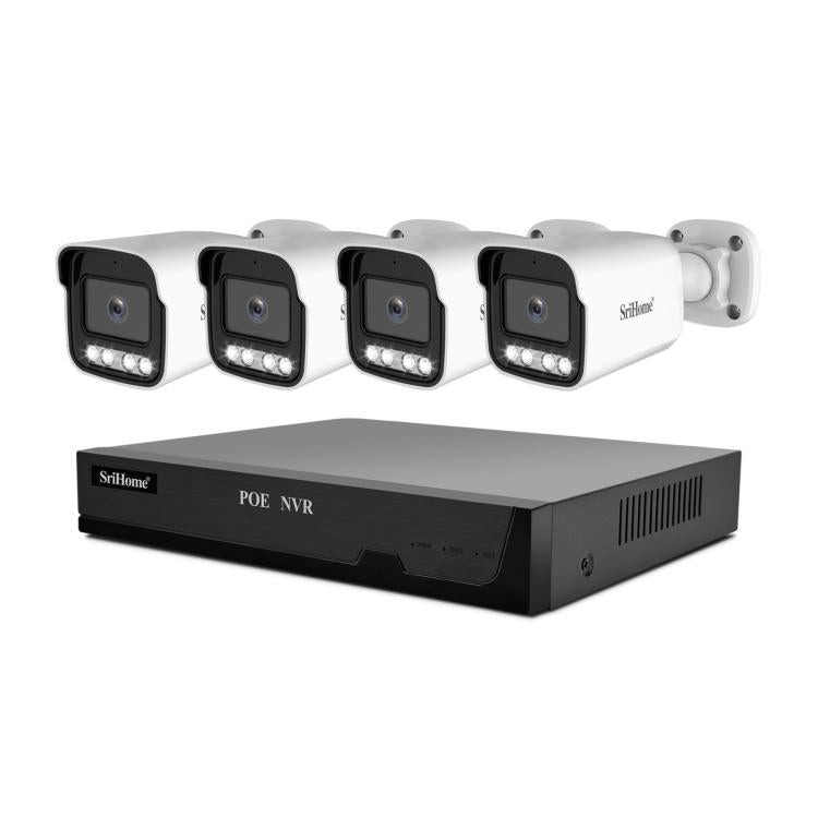 SriHome NVS005-POE065 5MP HD 4채널 POE 카메라 네트워크 비디오 레코더 키트, 5MP 4채널