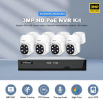 SriHome NVS005-POE030 3MP HD 4채널 POE 카메라 네트워크 비디오 레코더 키트, 3MP 4채널