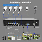 SriHome NVS005-POE030 3MP HD 4채널 POE 카메라 네트워크 비디오 레코더 키트, 3MP 4채널