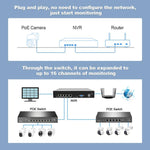 SriHome NVS005-POE030 3MP HD 4채널 POE 카메라 네트워크 비디오 레코더 키트, 3MP 4채널