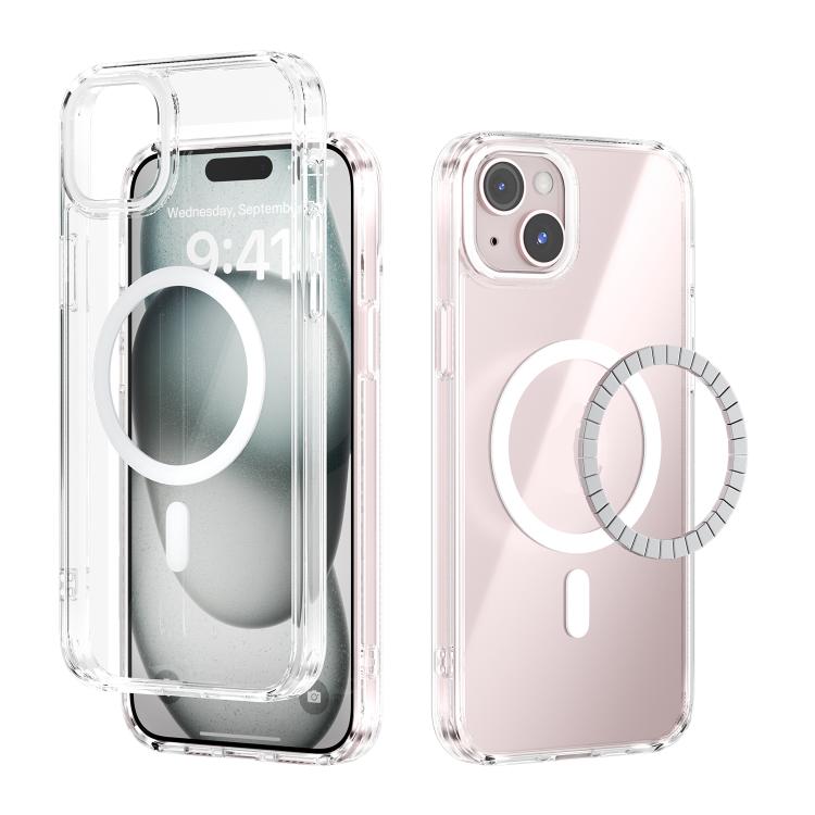 ABEEL MagSafe 자석 컬러 링 긁힘 방지 투명 휴대폰 케이스, 아이폰 13 프로 맥스용, 아이폰 13 프로용, 아이폰 13용