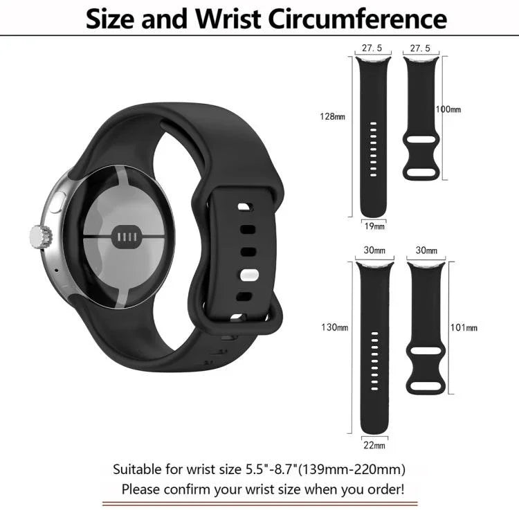 3D 곡면 필름이 있는 버터플라이 버클 실리콘 시계 밴드, Google Pixel Watch 3 45mm용, Google Pixel Watch 3 41mm용, Google Pixel Watch 2용, Google Pixel Watch용
