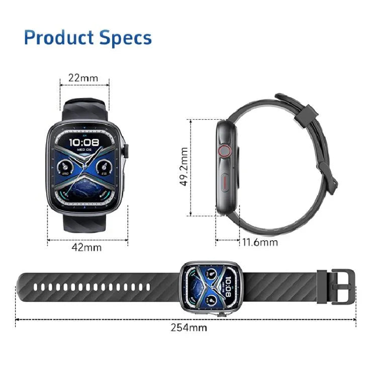 GTS10 1.95인치 AMOLED 화면 피트니스 트래커 스마트워치 심박수 모니터링 지원