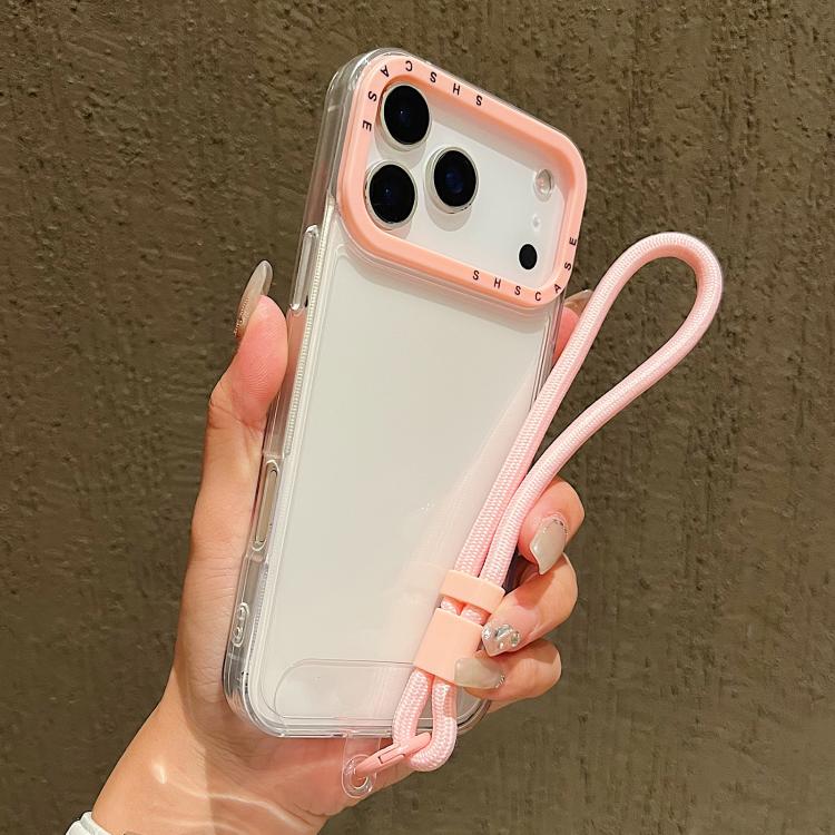 컬러 대비 렌즈 프레임 투명 TPU 휴대폰 케이스와 스트랩, 아이폰 17 프로 맥스용, 아이폰 17 프로용