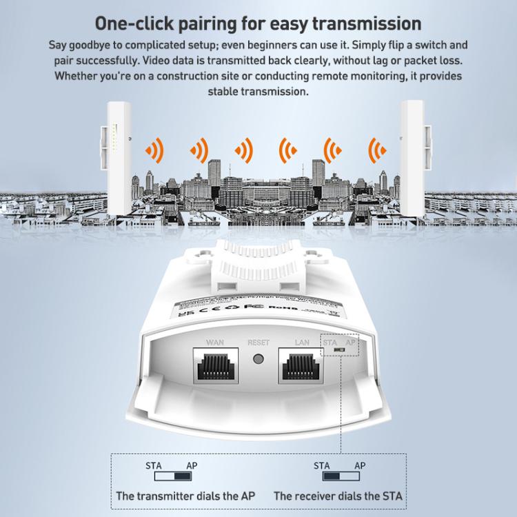 COMFAST CF-E113A V2 5.8GHz 300Mbps 11dBi Monitoring Bridge WiFi Repeater Set, AU Plug, EU Plug, US Plug, UK Plug