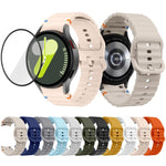 Wave Stitching Silicone Watch Band with 3D Curved Film, For Samsung Galaxy Watch6 44mm, For Samsung Galaxy Watch6 40mm, For Samsung Galaxy Watch6 Classic 43mm, For Samsung Galaxy Watch5 44mm