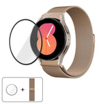 밀라노 마그네틱 스테인리스 스틸 시계 밴드 3D 커브드 필름 포함, Samsung Galaxy Watch FE 40mm용, Samsung Galaxy Watch7 44mm용, Samsung Galaxy Watch7 40mm용, Samsung Galaxy Watch6 Classic 47mm용, Samsung Galaxy Watch6 44mm용