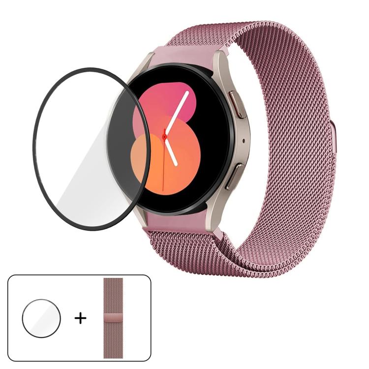 밀라노 마그네틱 스테인리스 스틸 시계 밴드 3D 커브드 필름 포함, Samsung Galaxy Watch FE 40mm용, Samsung Galaxy Watch7 44mm용, Samsung Galaxy Watch7 40mm용, Samsung Galaxy Watch6 Classic 47mm용, Samsung Galaxy Watch6 44mm용