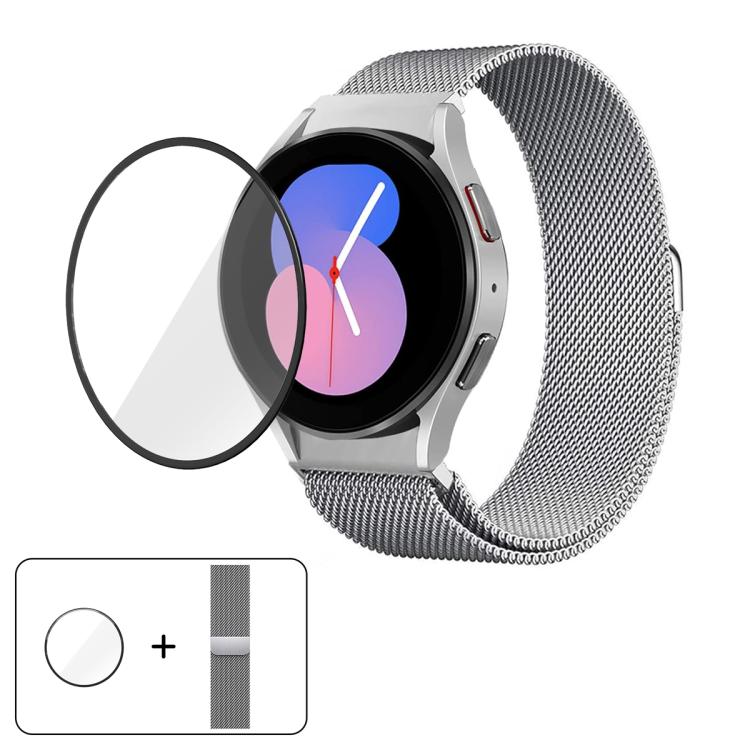 밀라노 마그네틱 스테인리스 스틸 시계 밴드 3D 커브드 필름 포함, Samsung Galaxy Watch FE 40mm용, Samsung Galaxy Watch7 44mm용, Samsung Galaxy Watch7 40mm용, Samsung Galaxy Watch6 Classic 47mm용, Samsung Galaxy Watch6 44mm용