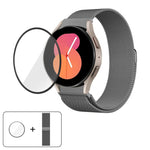 밀라노 마그네틱 스테인리스 스틸 시계 밴드 3D 커브드 필름 포함, Samsung Galaxy Watch FE 40mm용, Samsung Galaxy Watch7 44mm용, Samsung Galaxy Watch7 40mm용, Samsung Galaxy Watch6 Classic 47mm용, Samsung Galaxy Watch6 44mm용