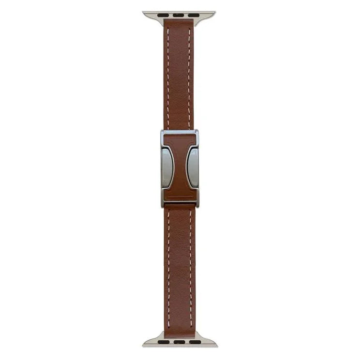 자석 버클 14mm 무지 천연 가죽 시계줄, 애플 워치 46mm / 49mm / 45mm / 44mm용, 애플 워치 42mm / 41mm / 40mm / 38mm용