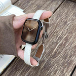 자석 버클 14mm 무지 천연 가죽 시계줄, 애플 워치 46mm / 49mm / 45mm / 44mm용, 애플 워치 42mm / 41mm / 40mm / 38mm용
