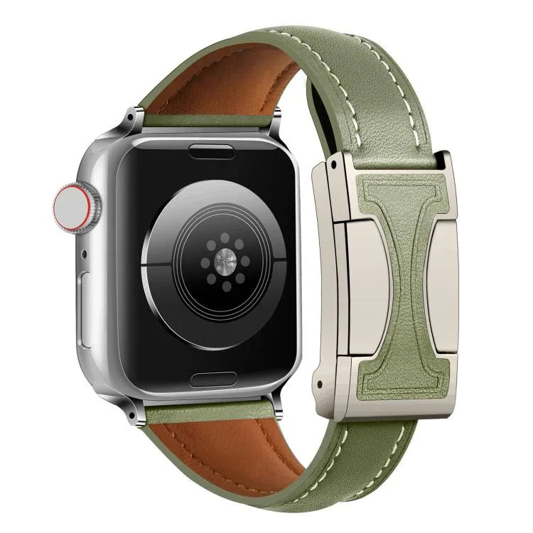 자석 버클 소형 허리 무지 천연 가죽 시계줄, 애플 워치 46mm / 49mm / 45mm / 44mm용, 애플 워치 42mm / 41mm / 40mm / 38mm용