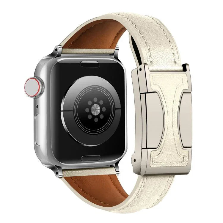 자석 버클 소형 허리 무지 천연 가죽 시계줄, 애플 워치 46mm / 49mm / 45mm / 44mm용, 애플 워치 42mm / 41mm / 40mm / 38mm용