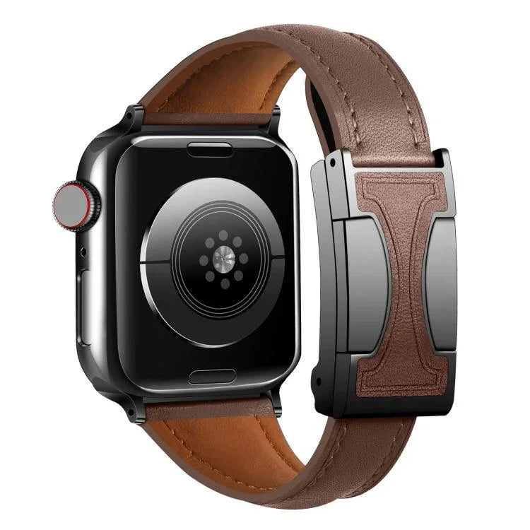 자석 버클 소형 허리 무지 천연 가죽 시계줄, 애플 워치 46mm / 49mm / 45mm / 44mm용, 애플 워치 42mm / 41mm / 40mm / 38mm용