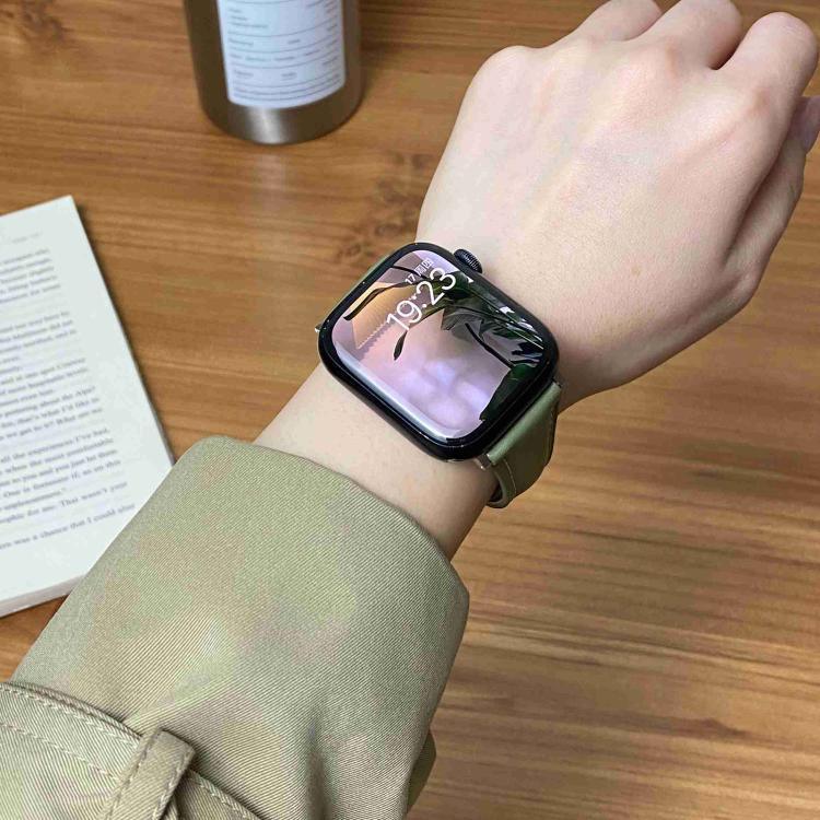 자석 버클 소형 허리 무지 천연 가죽 시계줄, 애플 워치 46mm / 49mm / 45mm / 44mm용, 애플 워치 42mm / 41mm / 40mm / 38mm용
