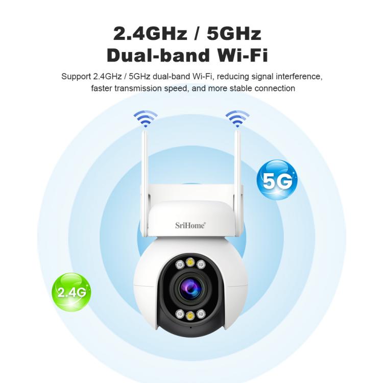 Srihome SH051 4MP 5배 광학 줌 PTZ HD 카메라, SH051