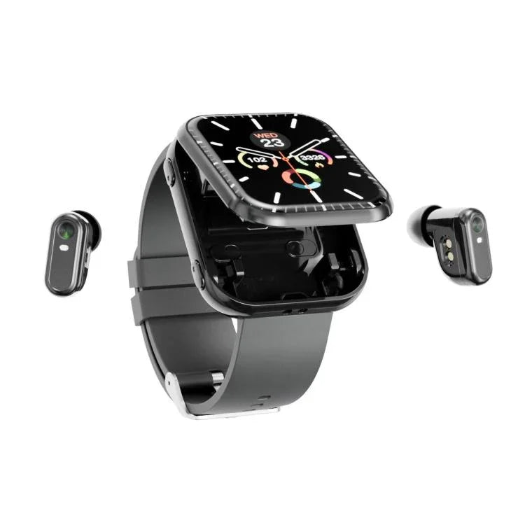T1 TWS ヘッドフォン スマートウォッチ、1.8インチ スクエアスクリーン、Bluetooth通話／心拍数対応