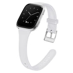 For Fitbit Versa 2 / Versa / Versa Lite xDfind Silver Buckle Slim Solid Color Silicone Watch Band, S, L