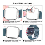 For Fitbit Blaze xDfind Steel Buckle Diagonal Texture Solid Color Silicone Watch Band, S, L