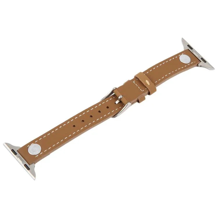 리벳 카멜리아 스킨 느낌 마이크로화이버 가죽 시계줄, 애플 워치 46mm / 49mm / 45mm / 44mm용, 애플 워치 42mm / 41mm / 40mm / 38mm용