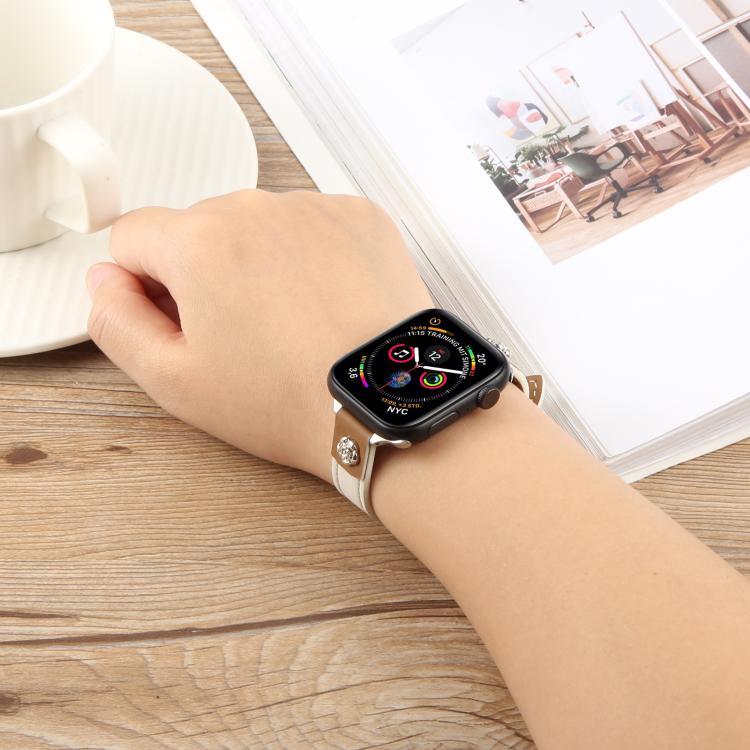 리벳 카멜리아 스킨 느낌 마이크로화이버 가죽 시계줄, 애플 워치 46mm / 49mm / 45mm / 44mm용, 애플 워치 42mm / 41mm / 40mm / 38mm용