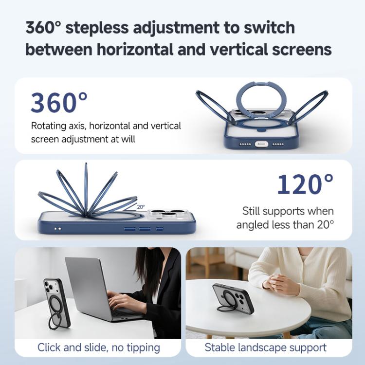 ZGA Feitian 360도 회전 홀더 Magsafe PC 하이브리드 TPU 휴대폰 케이스, 아이폰 17 프로용, 아이폰 17 프로 맥스용