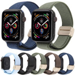 트윌 이중 색상 탄성 나일론 자석 버클 시계줄, 애플 워치 46mm / 49mm / 45mm / 44mm용, 애플 워치 42mm / 41mm / 40mm / 38mm용
