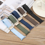 트윌 이중 색상 탄성 나일론 자석 버클 시계줄, 애플 워치 46mm / 49mm / 45mm / 44mm용, 애플 워치 42mm / 41mm / 40mm / 38mm용