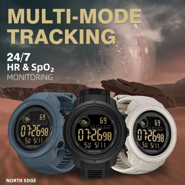 NORTH EDGE MARS 5 아웃도어 남성용 스마트 스포츠 시계 심박수 / 혈중 산소 모니터링 지원