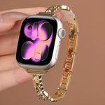 xDfind 얇은 팔찌 다이아몬드 금속 스테인리스 스틸 시계줄, 애플 워치 42 / 44 / 45 / 46 / 49mm용, 애플 워치 38 / 40 / 41 / S10 42mm용