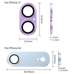 XDcase 아머 풀커버 매트 메탈 카메라 렌즈 링 필름, 아이폰 17용