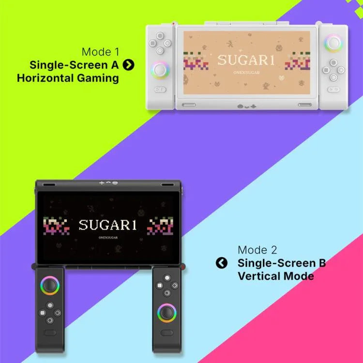 ONE-NETBOOK Sugar 1 듀얼 스크린 휴대용 게임 콘솔, 안드로이드 14 스냅드래곤 G3 Gen3, 16GB+512GB