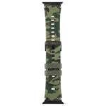 xDfind 블랙 커넥터 카모플라주 프린트 실리콘 시계줄, 애플 워치 42 / 44 / 45 / 46 / 49mm용, 애플 워치 38 / 40 / 41 / S10 42mm용