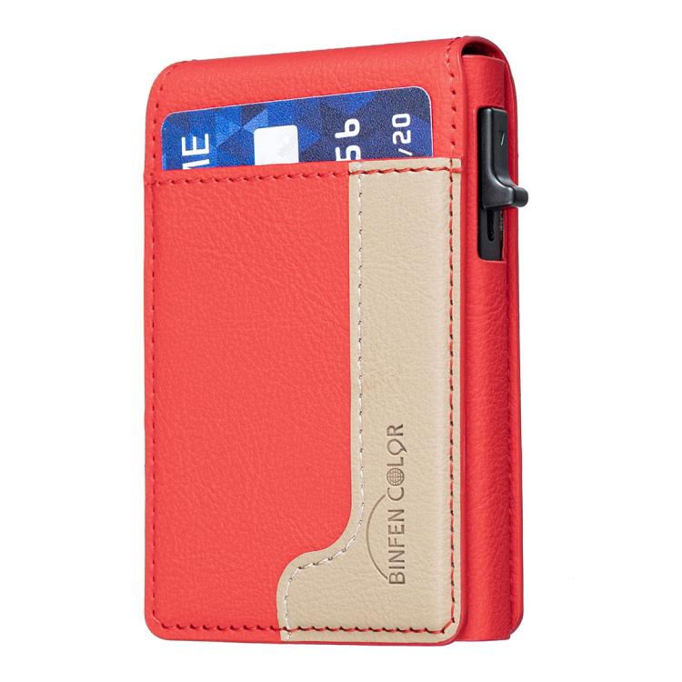 BFK28 컬러블록 MagSafe 자석 가죽 카드 지갑