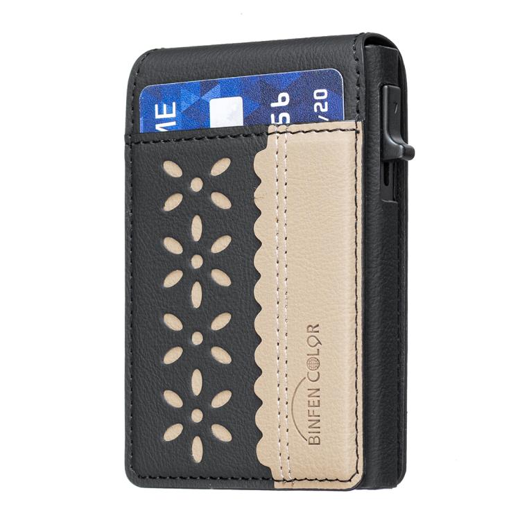 BFK30 컬러블록 플라워 MagSafe 자석 가죽 카드 지갑