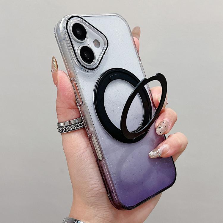 투명 그라데이션 360도 회전 홀더 MagSafe 폰 케이스, 아이폰 17 프로 맥스용, 아이폰 17 프로용, 아이폰 17용, 아이폰 에어용, 아이폰 16 프로 맥스용, 아이폰 16 프로용, 아이폰 16 플러스용, 아이폰 16용