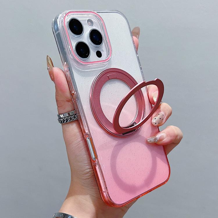 투명 그라데이션 360도 회전 홀더 MagSafe 폰 케이스, 아이폰 17 프로 맥스용, 아이폰 17 프로용, 아이폰 17용, 아이폰 에어용, 아이폰 16 프로 맥스용, 아이폰 16 프로용, 아이폰 16 플러스용, 아이폰 16용